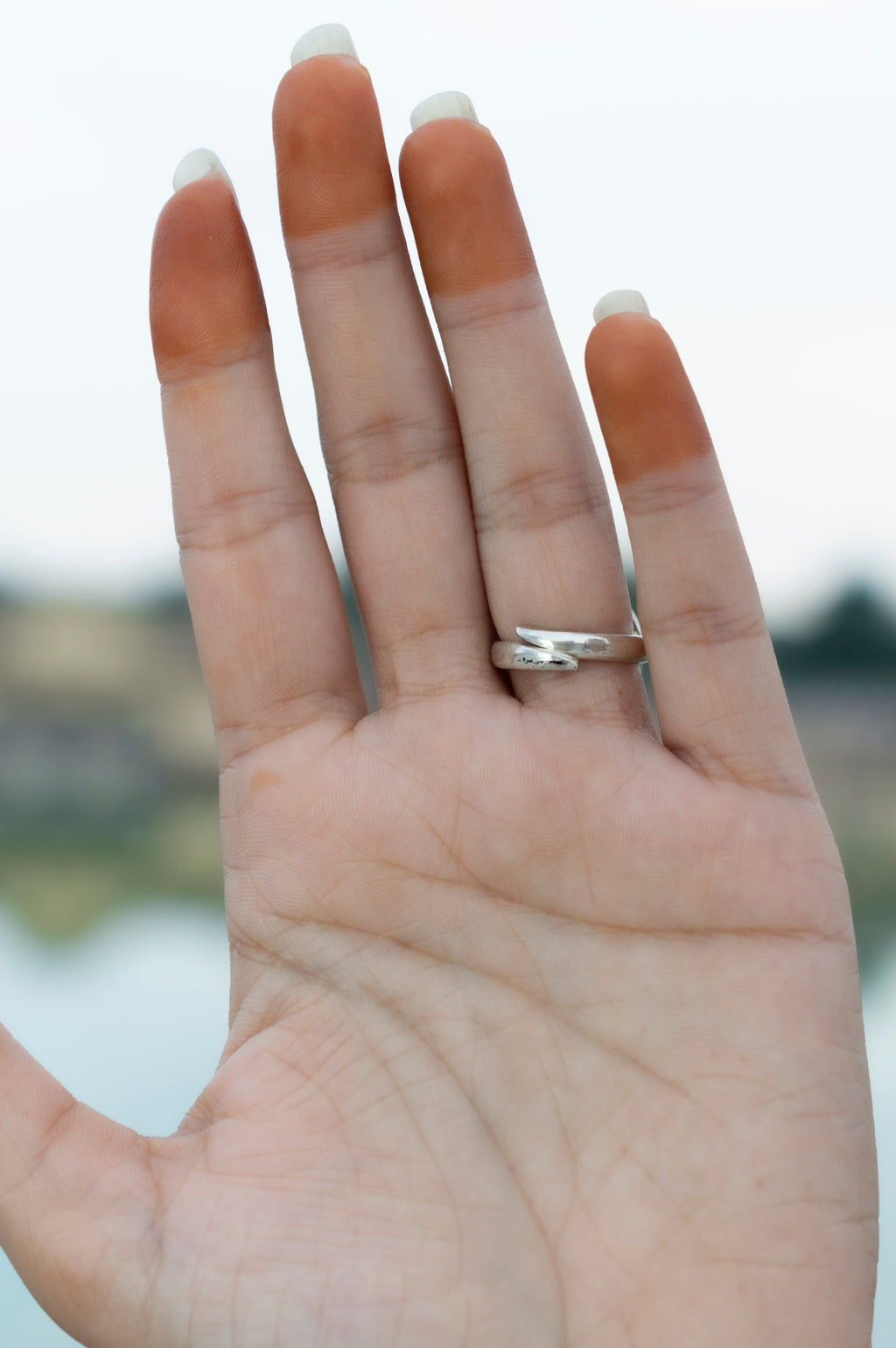 Handcrafted Emerald Silver Adjustable Ring